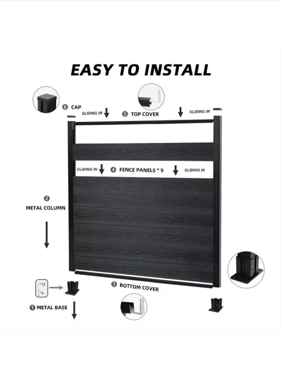 WPC fence kit components